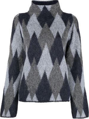 Emporio Armani argyle check jumper - Blue