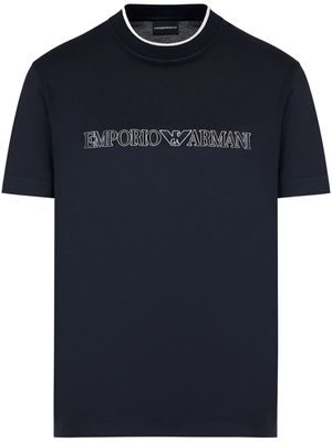 Emporio Armani ASV logo-embroidered T-shirt - Blue