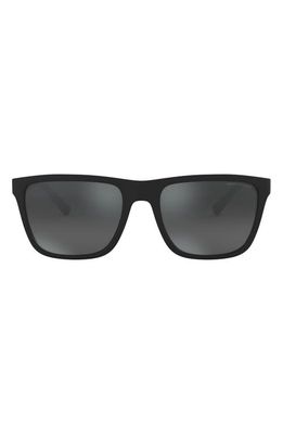 Emporio Armani AX Armani Exchange 57mm Square Sunglasses in Matte Black