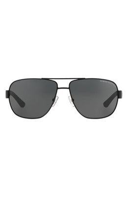 Emporio Armani AX Armani Exchange 64mm Oversize Aviator Sunglasses in Black