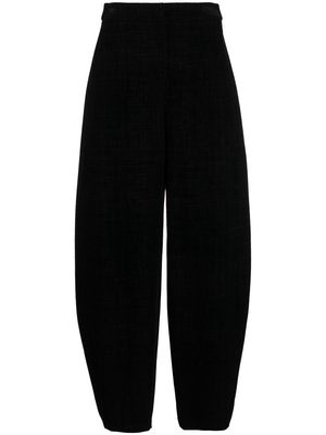 Emporio Armani balloon-leg fine-check trousers - Black