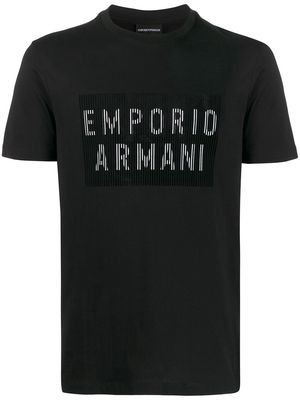 Emporio Armani barcode logo-print T-shirt - Black