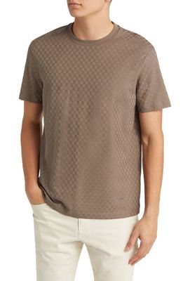 Emporio Armani Basket Weave Jacquard T-Shirt in Brown