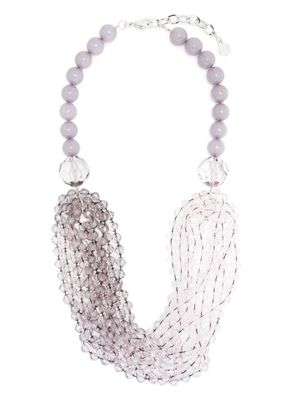 Emporio Armani beaded multi-chain necklace - Grey
