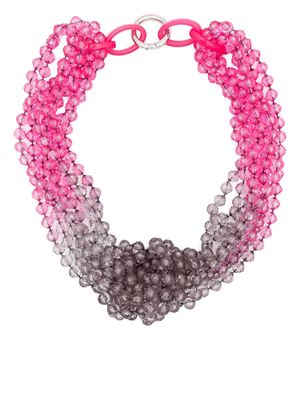 Emporio Armani beaded multi-chain necklace - Pink