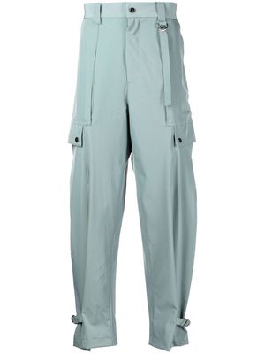 Emporio Armani belted-cuffs straight-leg trousers - Green