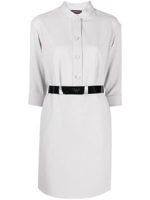 Emporio Armani belted shirt mini dress - Grey