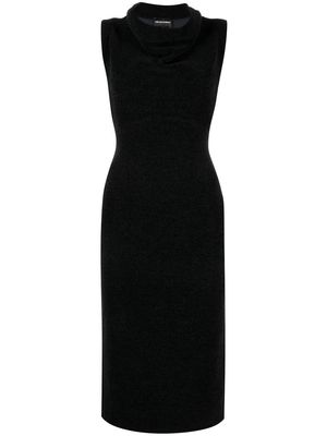 Emporio Armani boat neck knitted dress - Black