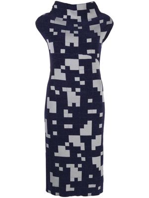 Emporio Armani boat neck knitted dress - Blue