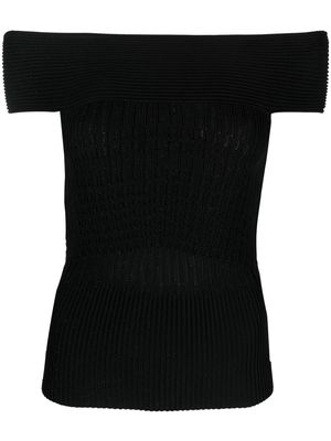 Emporio Armani boat-neck knitted top - Black