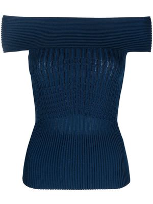 Emporio Armani boat-neck knitted top - Blue