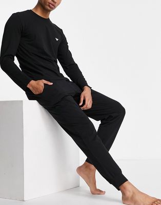 Emporio Armani Bodywear sweatshirt and sweatpants set in black