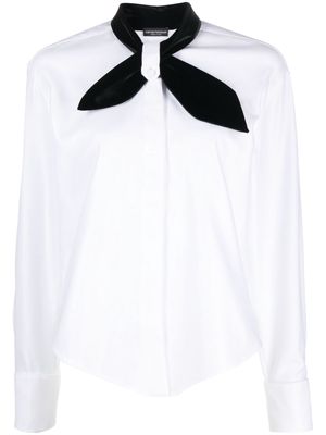 Emporio Armani bow-detail cotton blouse - White