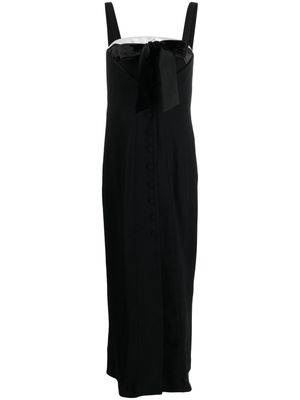 Emporio Armani bow-detail satin dress - Black