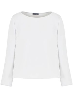 Emporio Armani bow-detailed crepe blouse - Neutrals