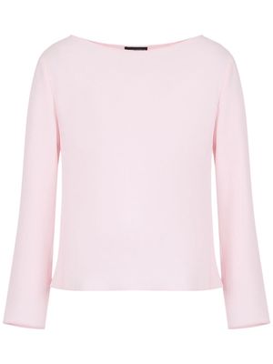 Emporio Armani bow-detailed crepe blouse - Pink