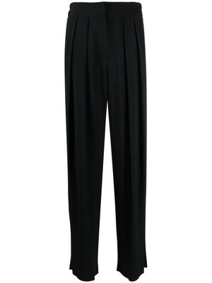 Emporio Armani box-pleat wide-leg trousers - Black