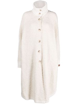 Emporio Armani button-up faux-fur cardi-coat - White