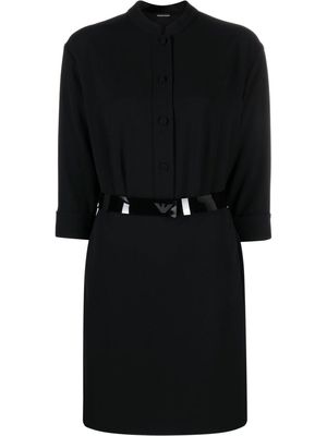 Emporio Armani buttoned belted dress - Black
