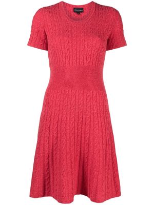Emporio Armani cable-knit flared dress