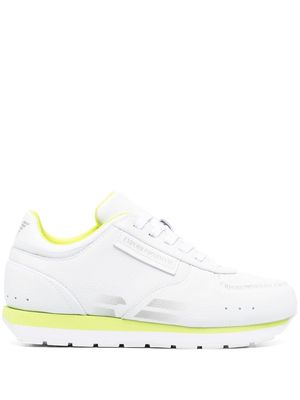 Emporio Armani calf-leather lace-up sneakers - White