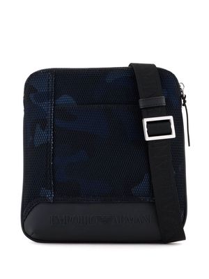 Emporio Armani camouflage-pattern messenger bag - Blue