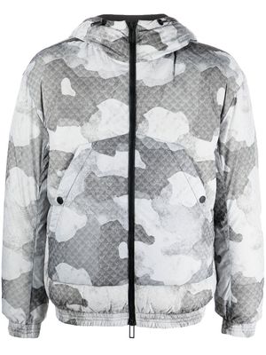 Emporio Armani camouflage-print hooded jacket - Grey