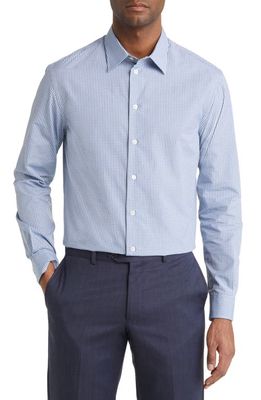 Emporio Armani Check Cotton Button-Up Shirt in Teal