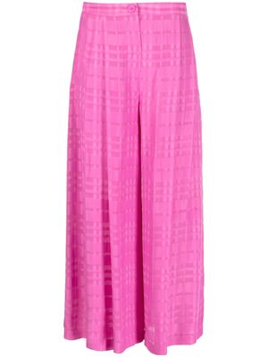 Emporio Armani check-pattern cropped trousers - Pink