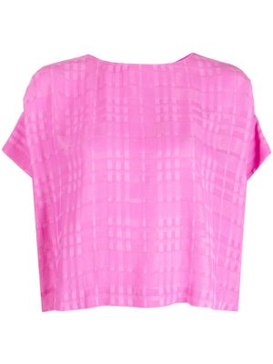 Emporio Armani check-pattern short-sleeve blouse - Pink