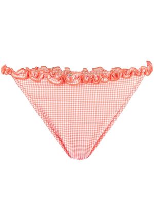 Emporio Armani check-print bikini bottoms - Orange