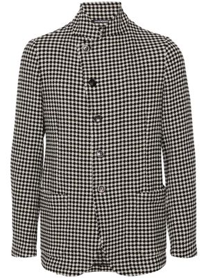 Emporio Armani checkerboard-knit shirt jacket - Black