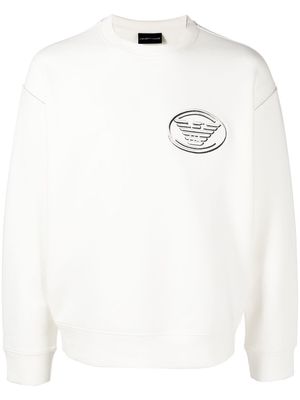 Emporio Armani chest-logo crewneck sweatshirt - White