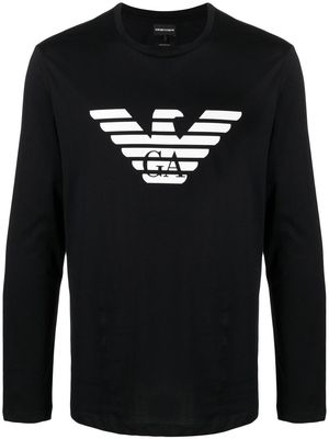 Emporio Armani chest-logo long-sleeve T-shirt - Black