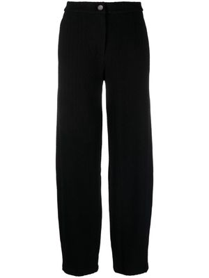 Emporio Armani chevron-jacquard high-waisted trousers - Black