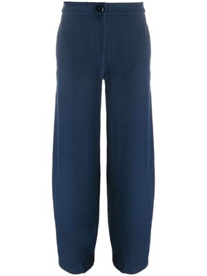 Emporio Armani chevron-jacquard mid-rise trousers - Blue
