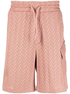 Emporio Armani chevron-knit track shorts - Pink