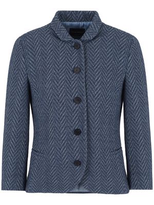 Emporio Armani chevron-print single-breasted jacket - Blue