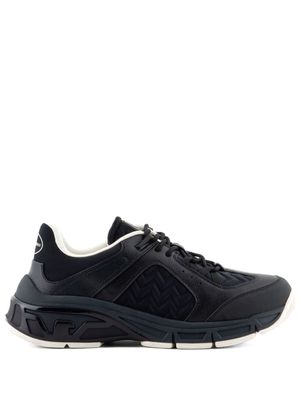 Emporio Armani chevron-quilted lace-up sneakers - Black