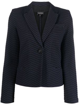 Emporio Armani chevron single-breasted blazer - Black
