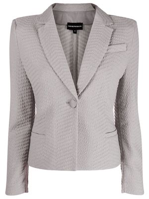 Emporio Armani chevron single-breasted blazer - Grey