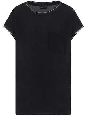 Emporio Armani chiffon short-sleeve blouse - Black
