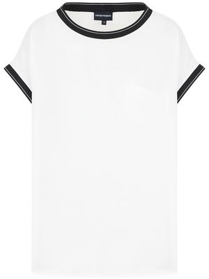 Emporio Armani chiffon short-sleeve blouse - White