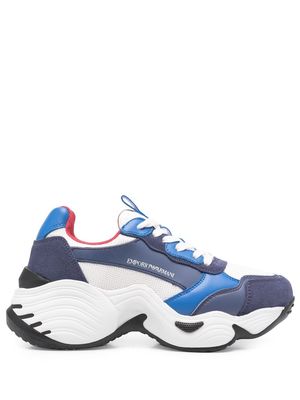 Emporio Armani chunky colour-block sneakers - Blue