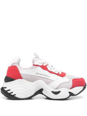 Emporio Armani chunky colour-block sneakers - Red