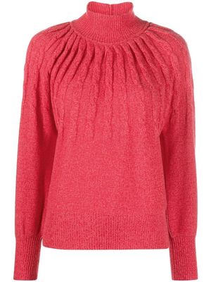 Emporio Armani chunky-knit roll-neck jumper - Pink