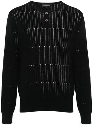 Emporio Armani chunky-ribbed-knit jumper - Black