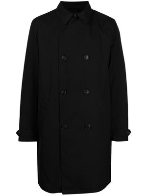 Emporio Armani classic-collar double-breasted coat - Black