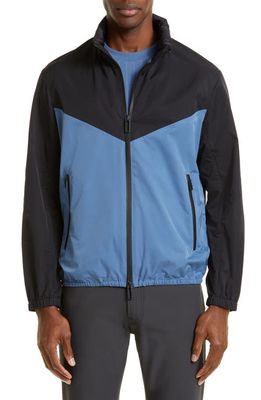Emporio Armani Colorblock Zip-Up Jacket in Navy/Blue