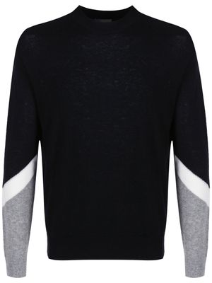 Emporio Armani colour-block knit jumper - Black